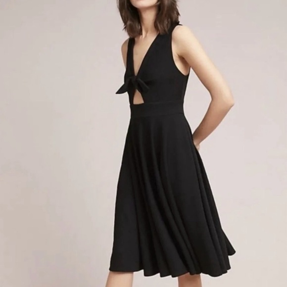 Anthropologie Hutch April Black Keyhole Dress Size Medium - Picture 4 of 16